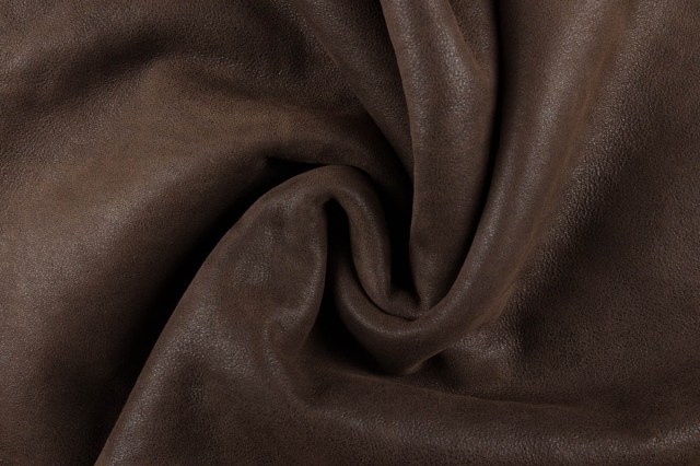 Montone merino double face shearling scamosciato crack pelo corto ricciolino marrone 